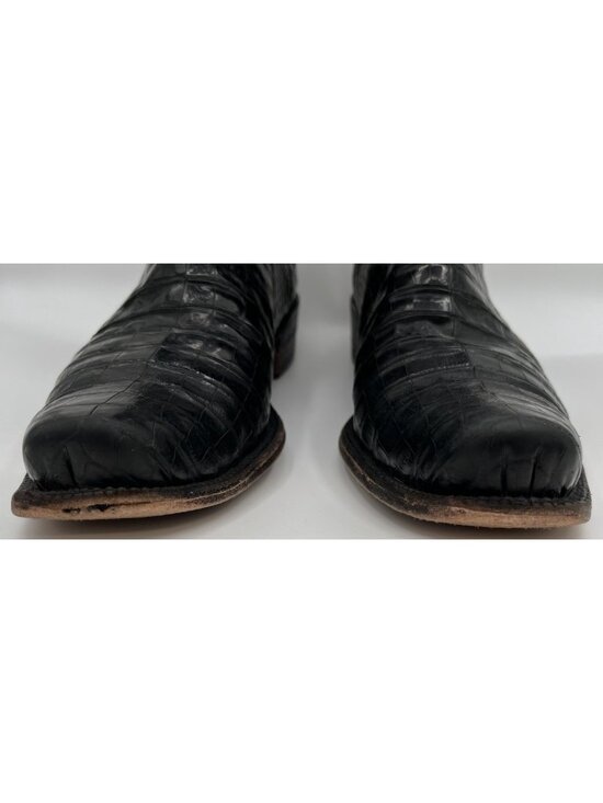 LUCCHESE CLASSICS Handmade Black CAIMAN BELLY Western Cowboy Boots Mens 13D main image 9